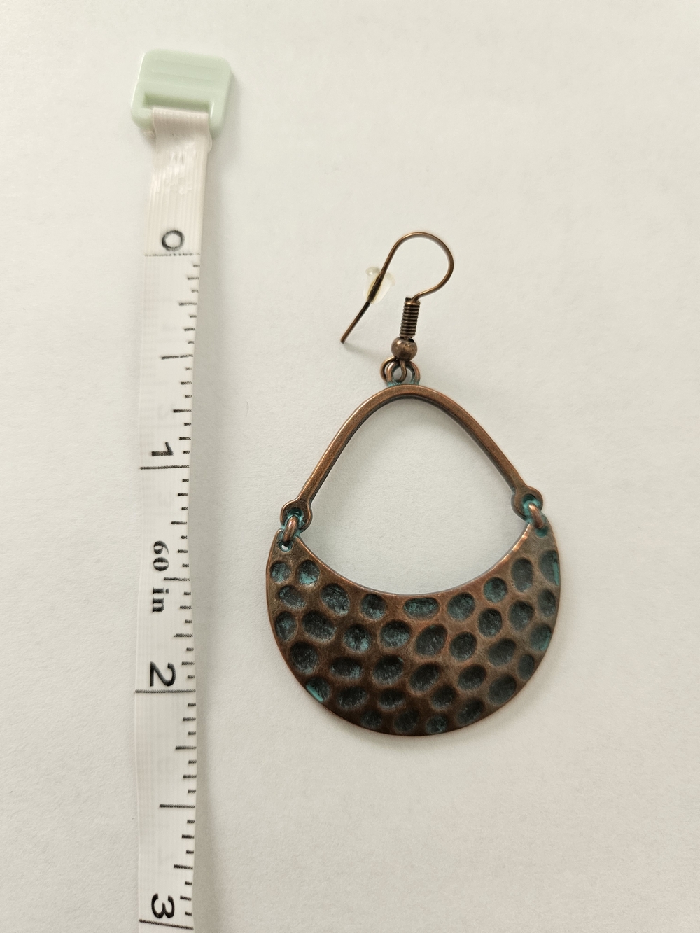 NWT Drop Earrings Green Blue Copper Bronze Brown Lightweight Bohemian Retro - Picture 3 of 4
